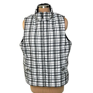 Jones New York Quilted Sport Vest Reversible Womens XL Zip Casual Pockets Comfy